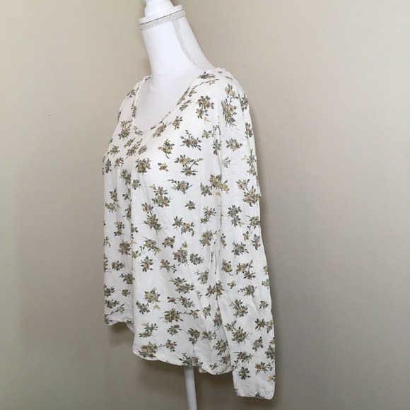 Current/Elliott Long Sleeve Floral Print Scoop - Picture 3 of 7